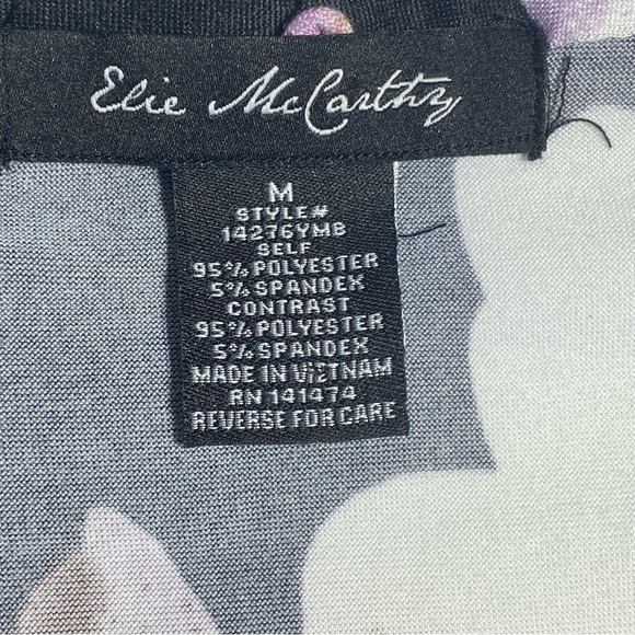 Elie McCarthy Blouse Women’s M Multicolor Floral Faux Two Piece Layered Top - Picture 7 of 10